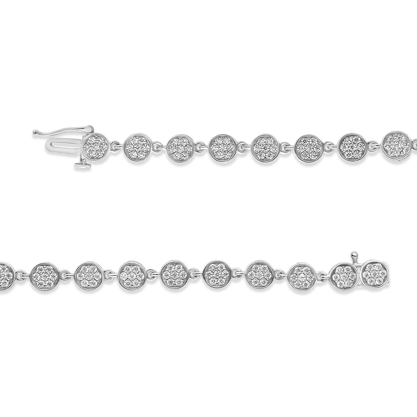 .925 Sterling Silver 2.0 Cttw Round Diamond Link Bracelet (G-H Color,