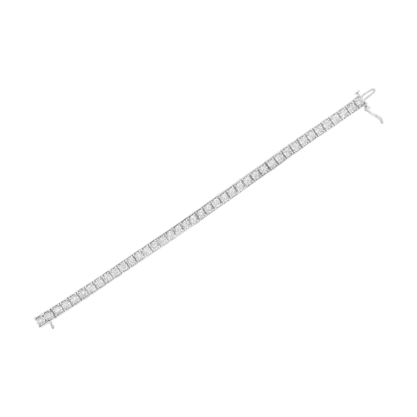 .925 Sterling Silver Brilliant-Cut Round Diamond Square Frame