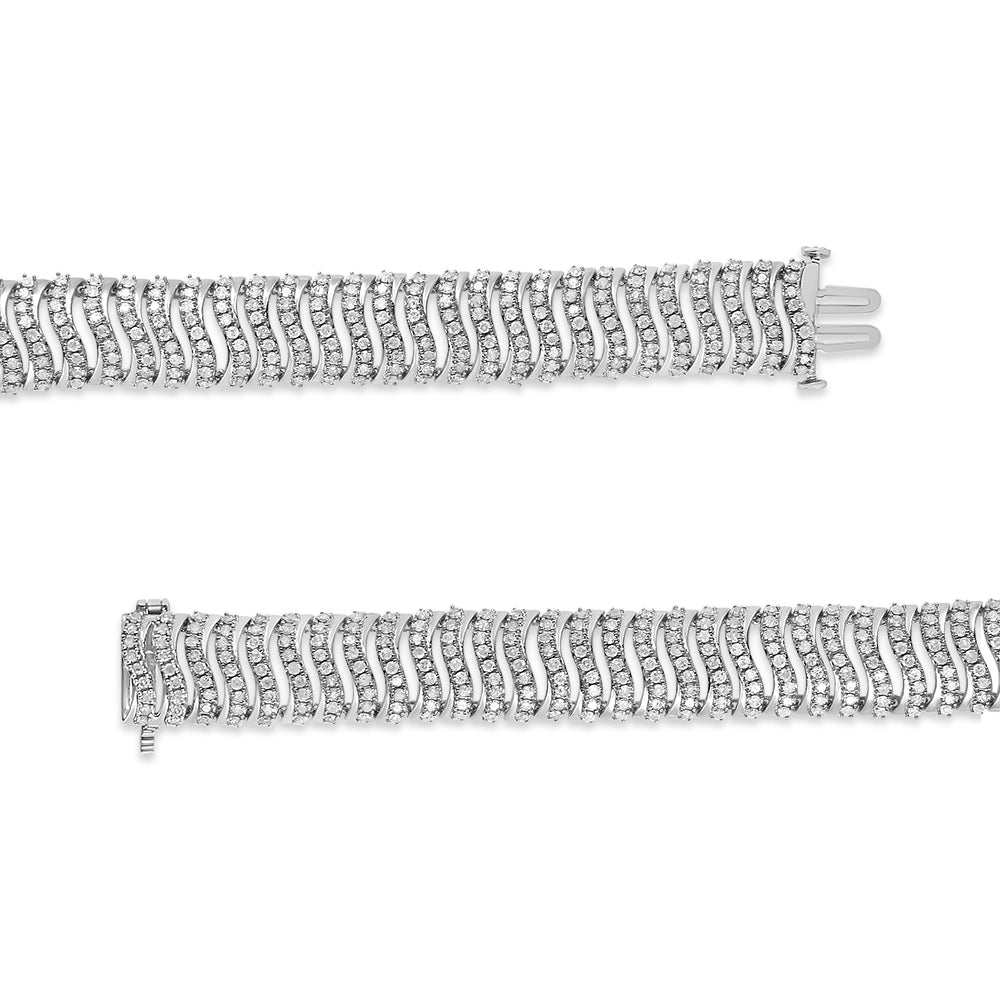 .925 Sterling Silver 5.00 Cttw Round-Cut Diamond "S" Link Bracelet
