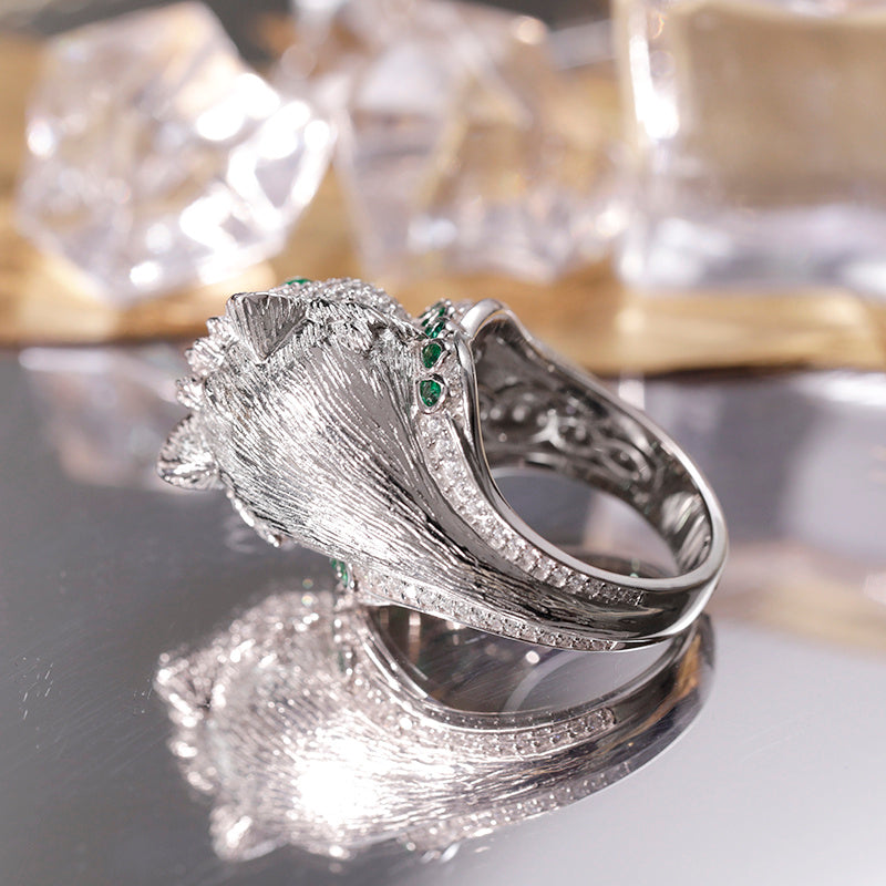 LuxeJewels™ - EmeraldWhisker – Sterling Designer Ring