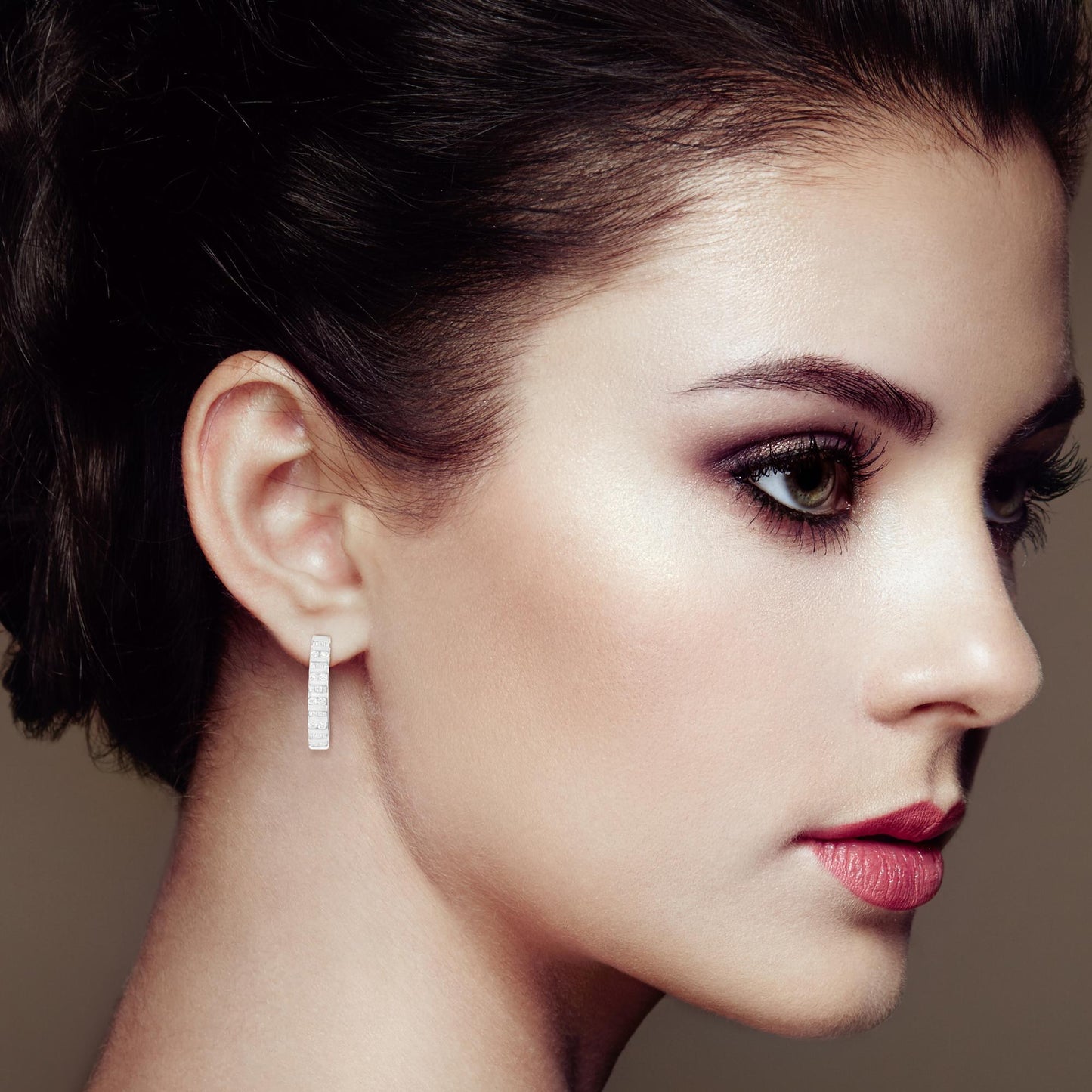 10K Gold Round and Baguette-Cut Diamond Hoop Earrings (I-J Color,
