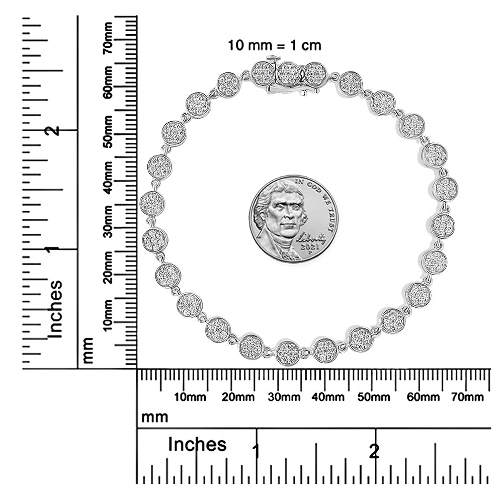 .925 Sterling Silver 2.0 Cttw Round Diamond Link Bracelet (G-H Color,