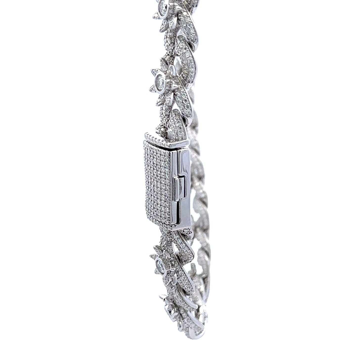 ORIN 12.70 CTW 5 MM RHODIUM MOISSANITE ICED OUT CHAIN | 995811