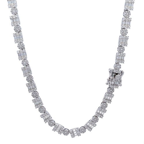 ORIN 12.70 CTW 5 MM RHODIUM MOISSANITE ICED OUT CHAIN | 995811