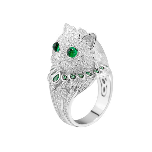 LuxeJewels™ - EmeraldWhisker – Sterling Designer Ring