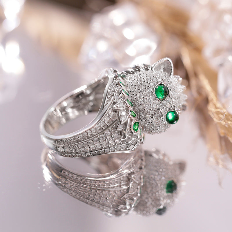 LuxeJewels™ - EmeraldWhisker – Sterling Designer Ring