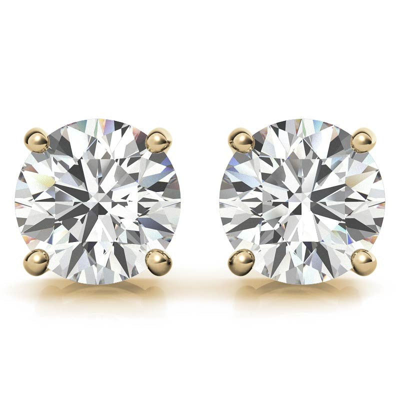 4.00 CTW AGI Certified Lab Grown Diamond Stud Earrings in 14K White or