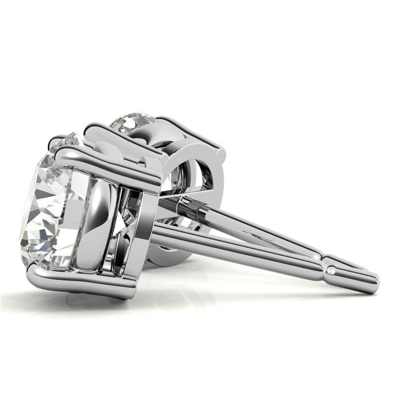 4.00 CTW AGI Certified Lab Grown Diamond Stud Earrings in 14K White or