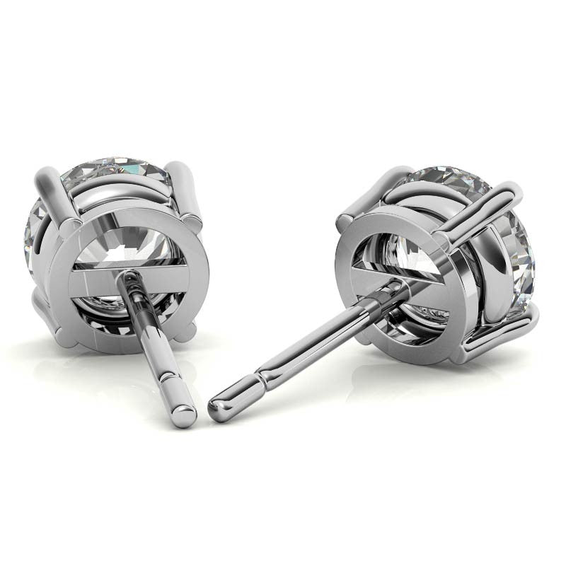 4.00 CTW AGI Certified Lab Grown Diamond Stud Earrings in 14K White or