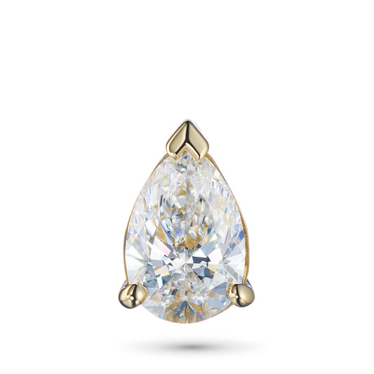 Yellow Gold Pendant with 1 Pear-Cut Lab-Created Diamond 1.01 CT.TW