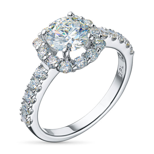 White Gold Ring with 23 Round-Cut Lab-Created Diamonds 1.884 CT.TW